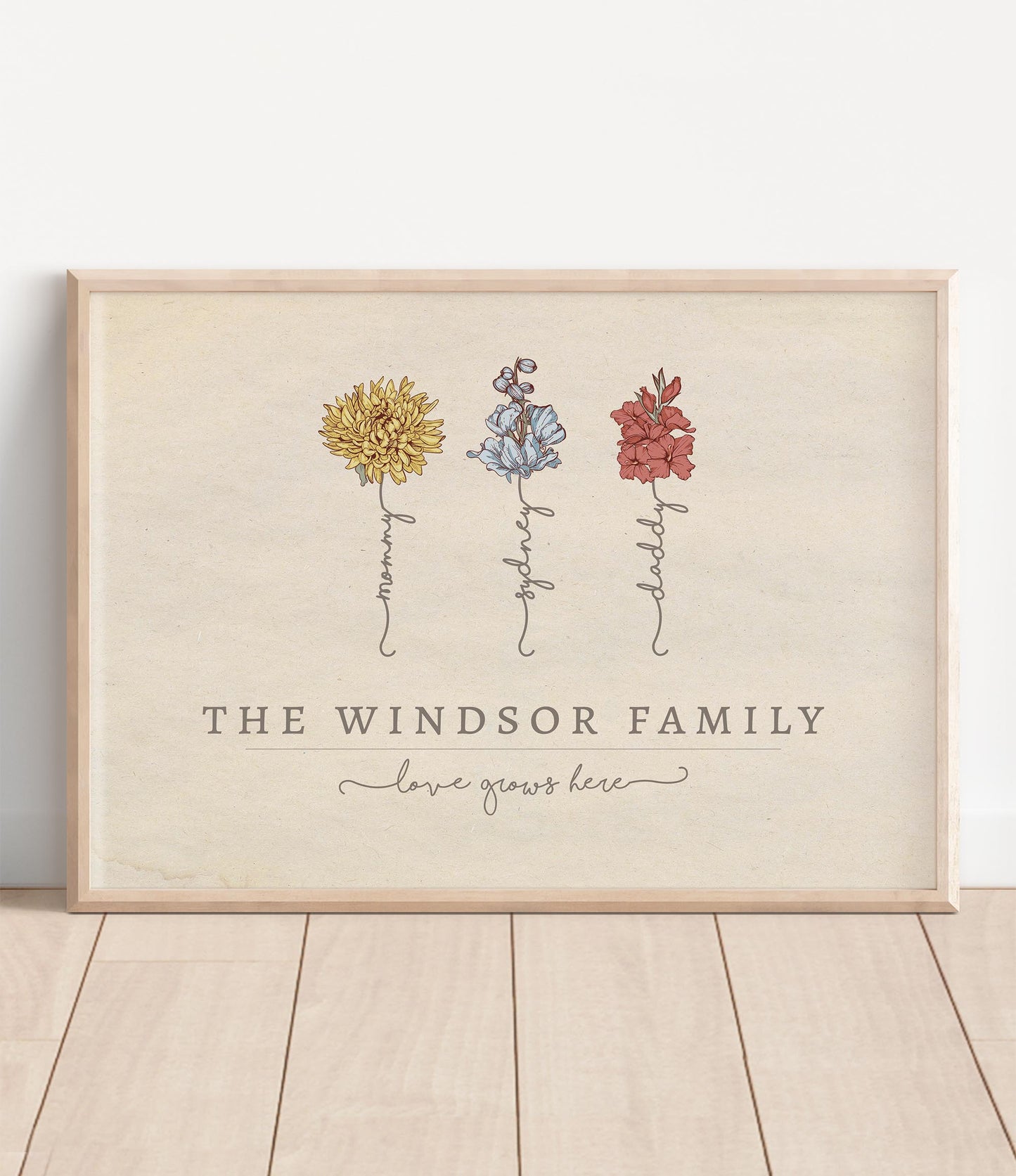Family Birth Flower Illustration