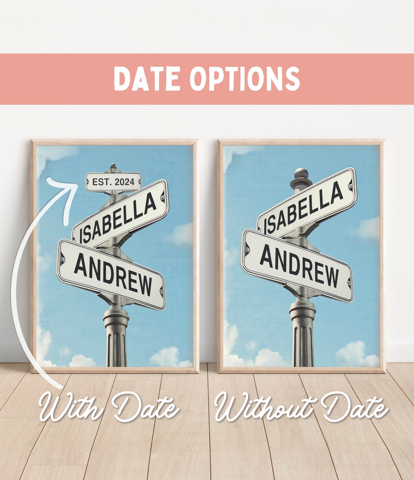 Intersection of Love, Black & White Print (with date)