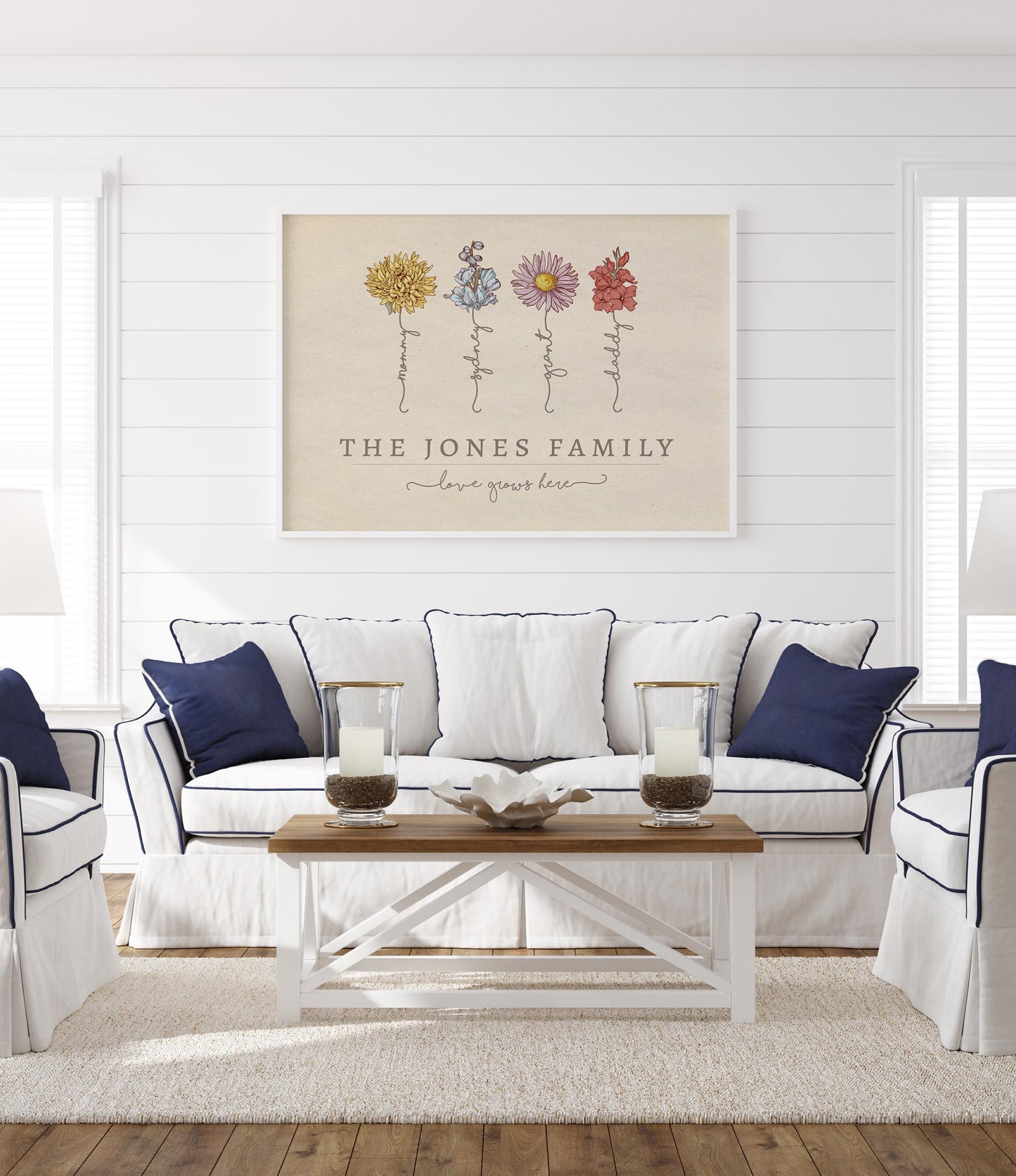 Family Birth Flower Illustration