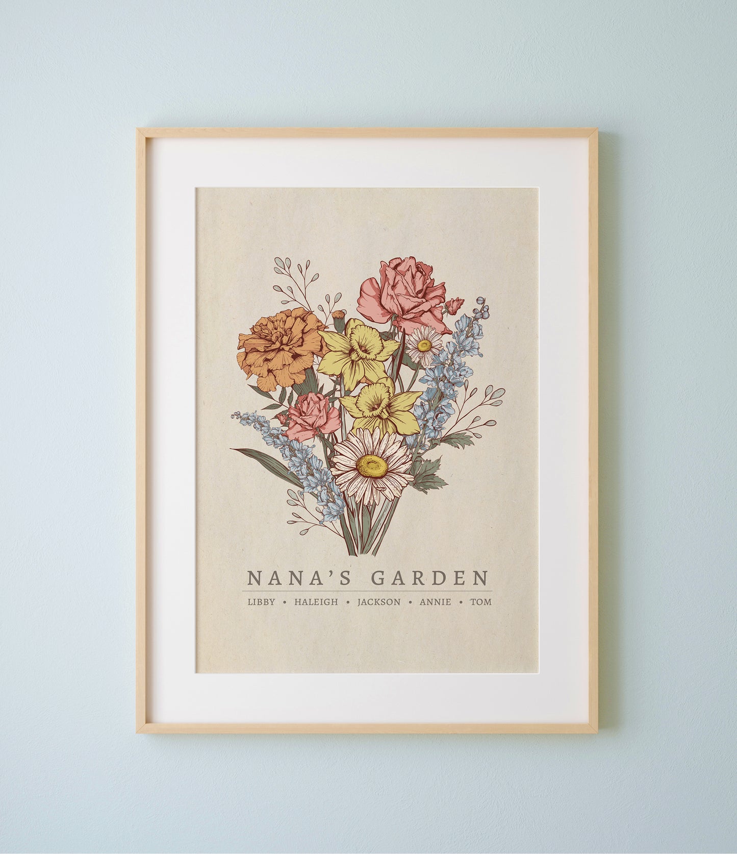 "Nana's Garden" Birth Flower Bouquet