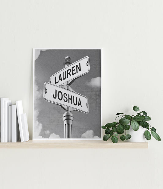 Intersection of Love, Black & White Print (without date)