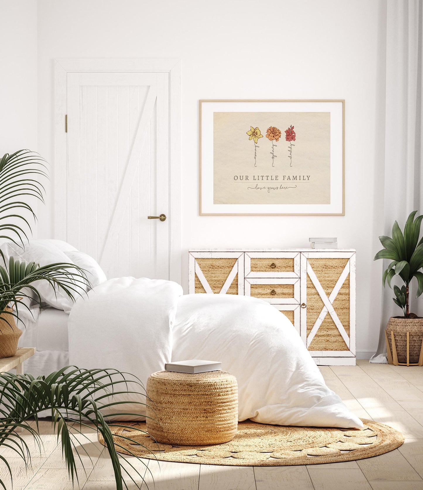 "Our Little Family" Birth Flower Illustration