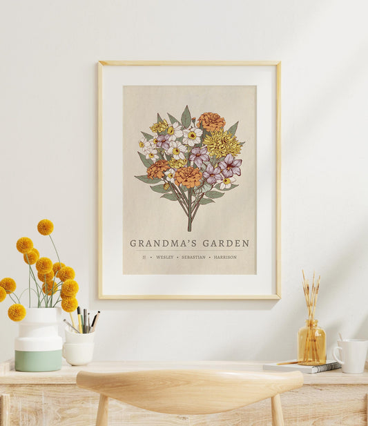 "Grandma's Garden" Birth Flower Bouquet