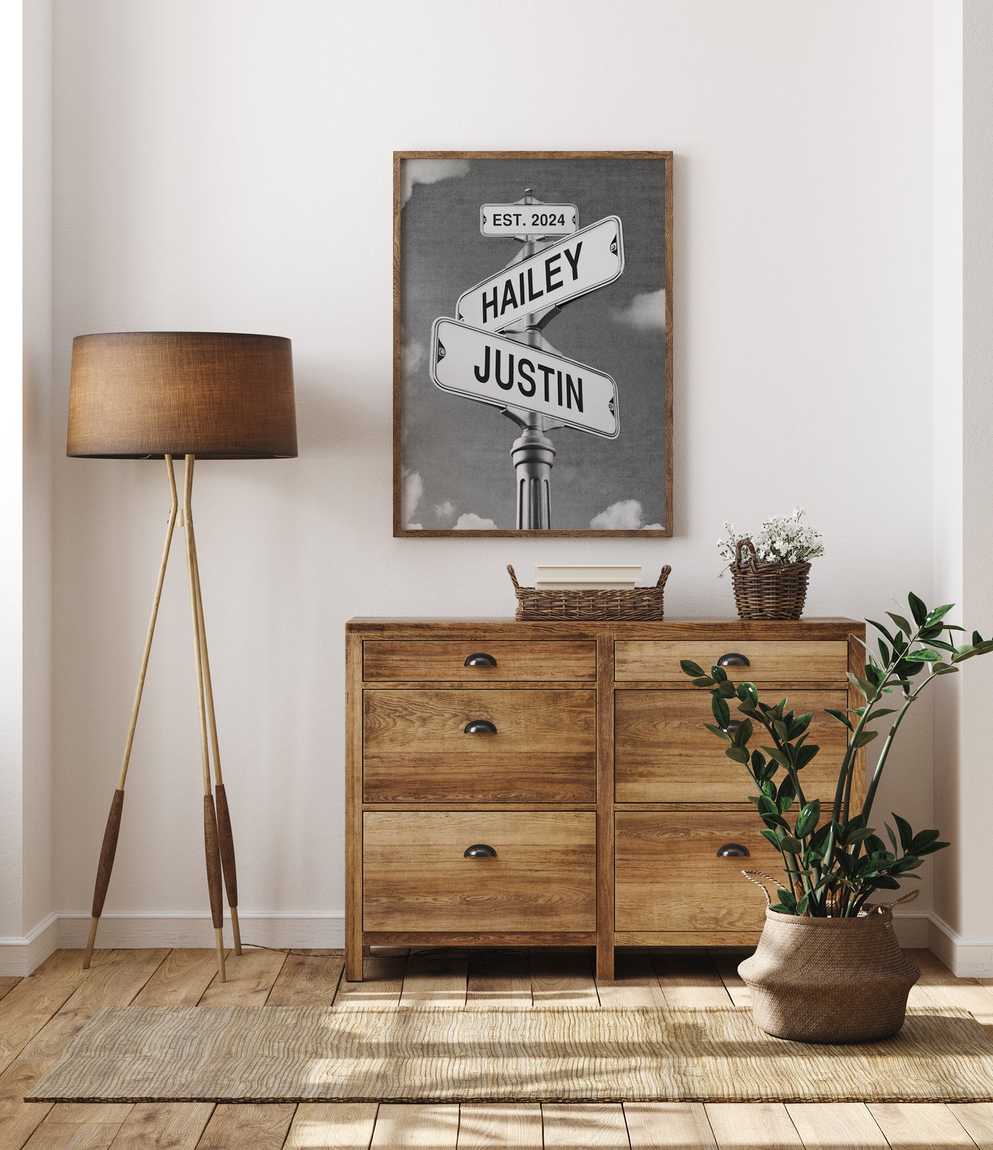 Intersection of Love, Black & White Print (with date)