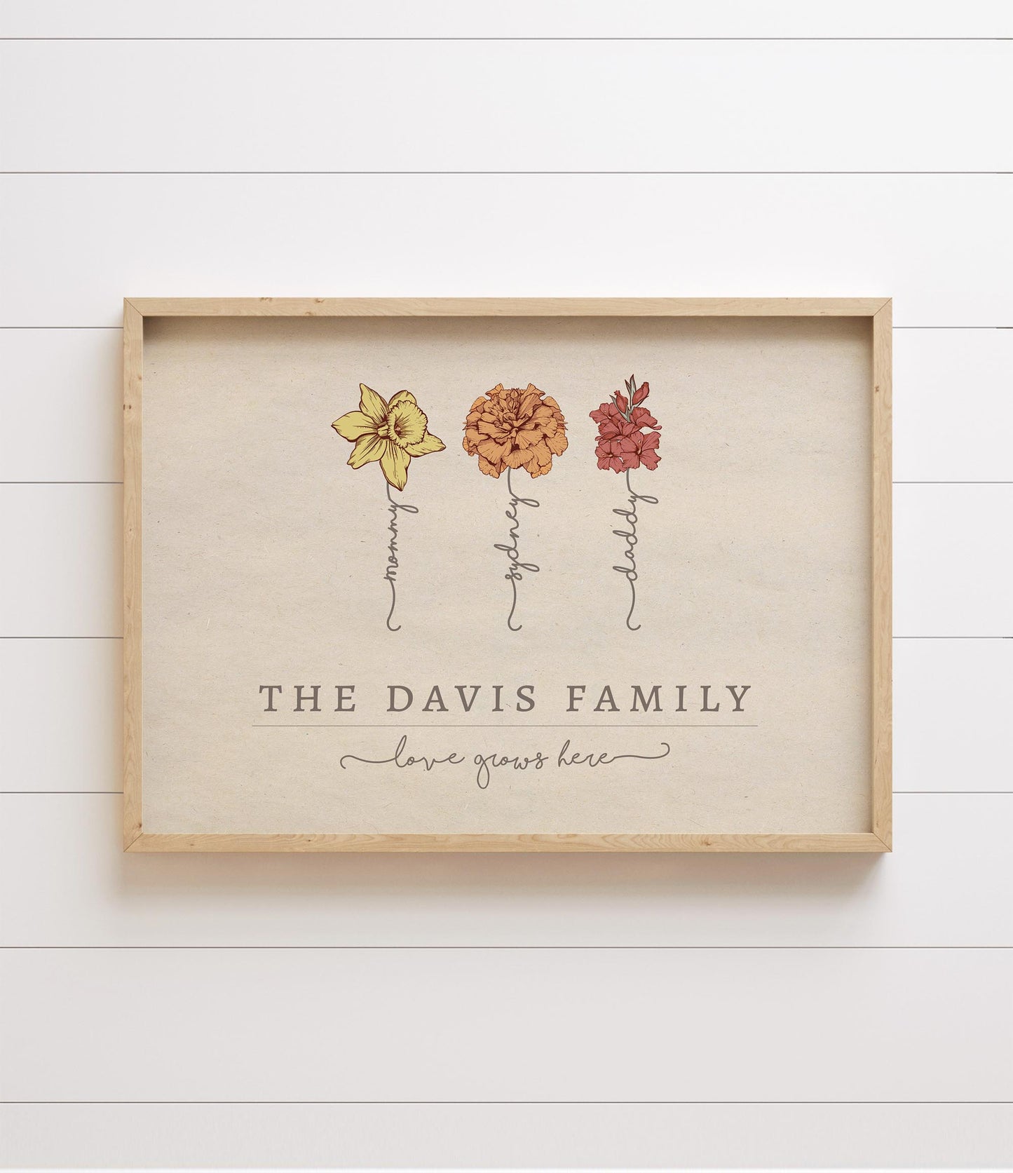 Family Birth Flower Illustration