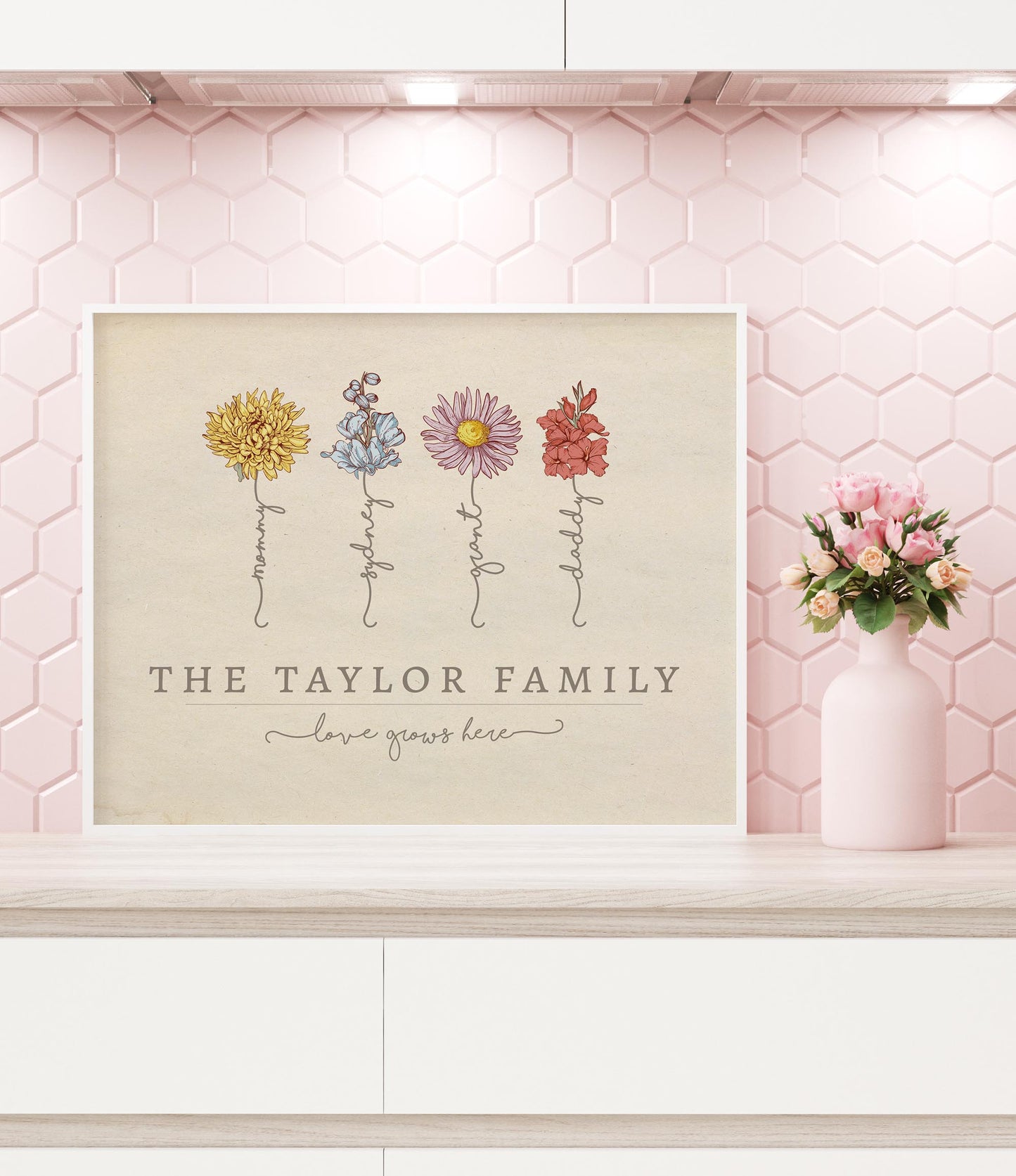 Family Birth Flower Illustration