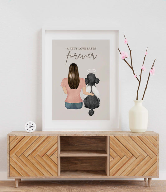 Pet Loss Portrait of Owner and Pet