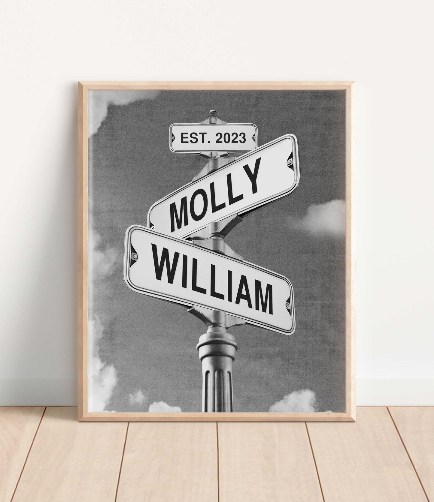 Intersection of Love, Black & White Print (with date)