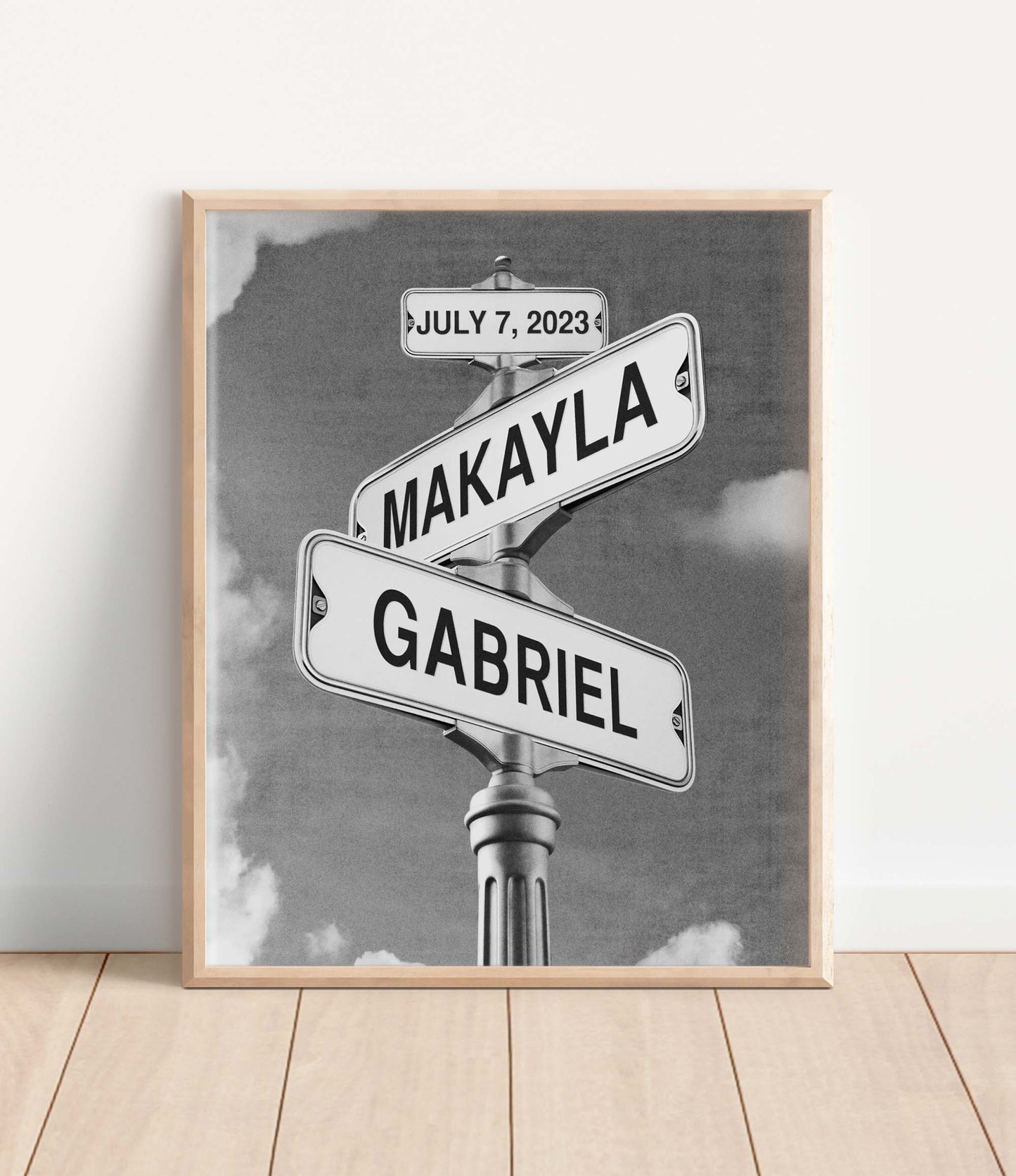 Intersection of Love, Black & White Print (with date)