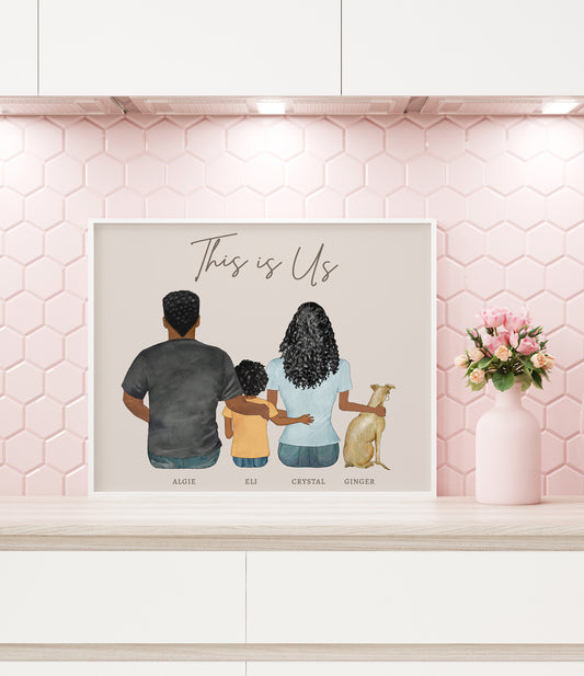 "This is Us" Family Portrait (with Pets)