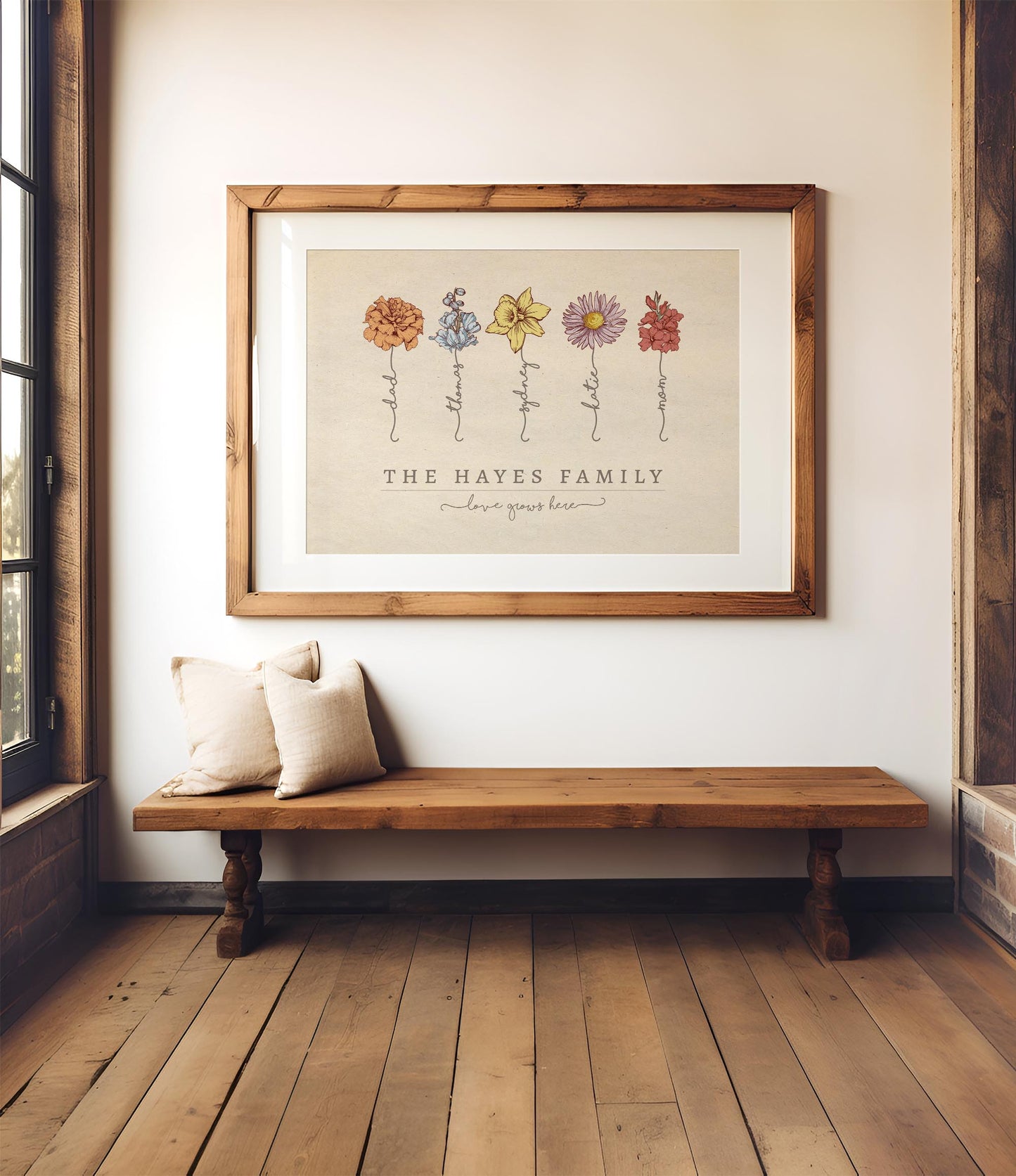 Family Birth Flower Illustration