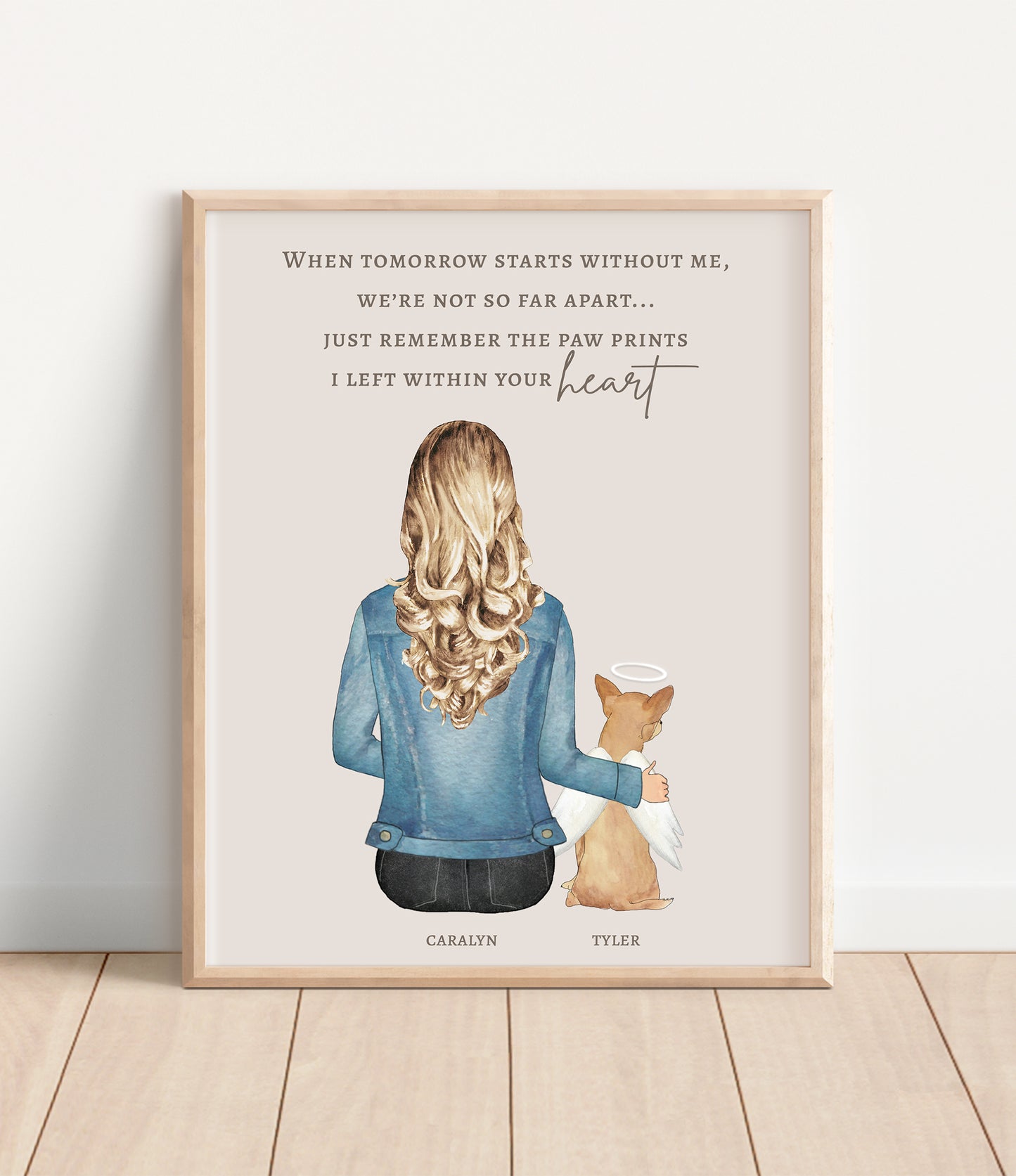 Pet Loss Portrait of Owner and Pet