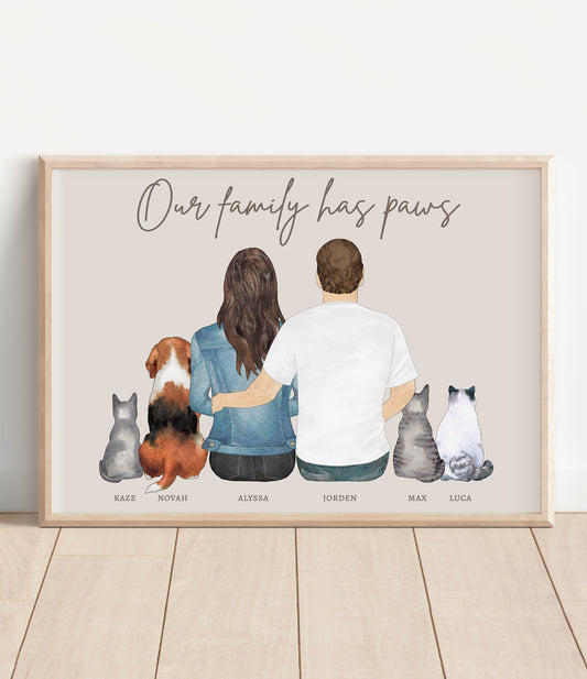Our Family Has Paws, Custom Pet Portrait