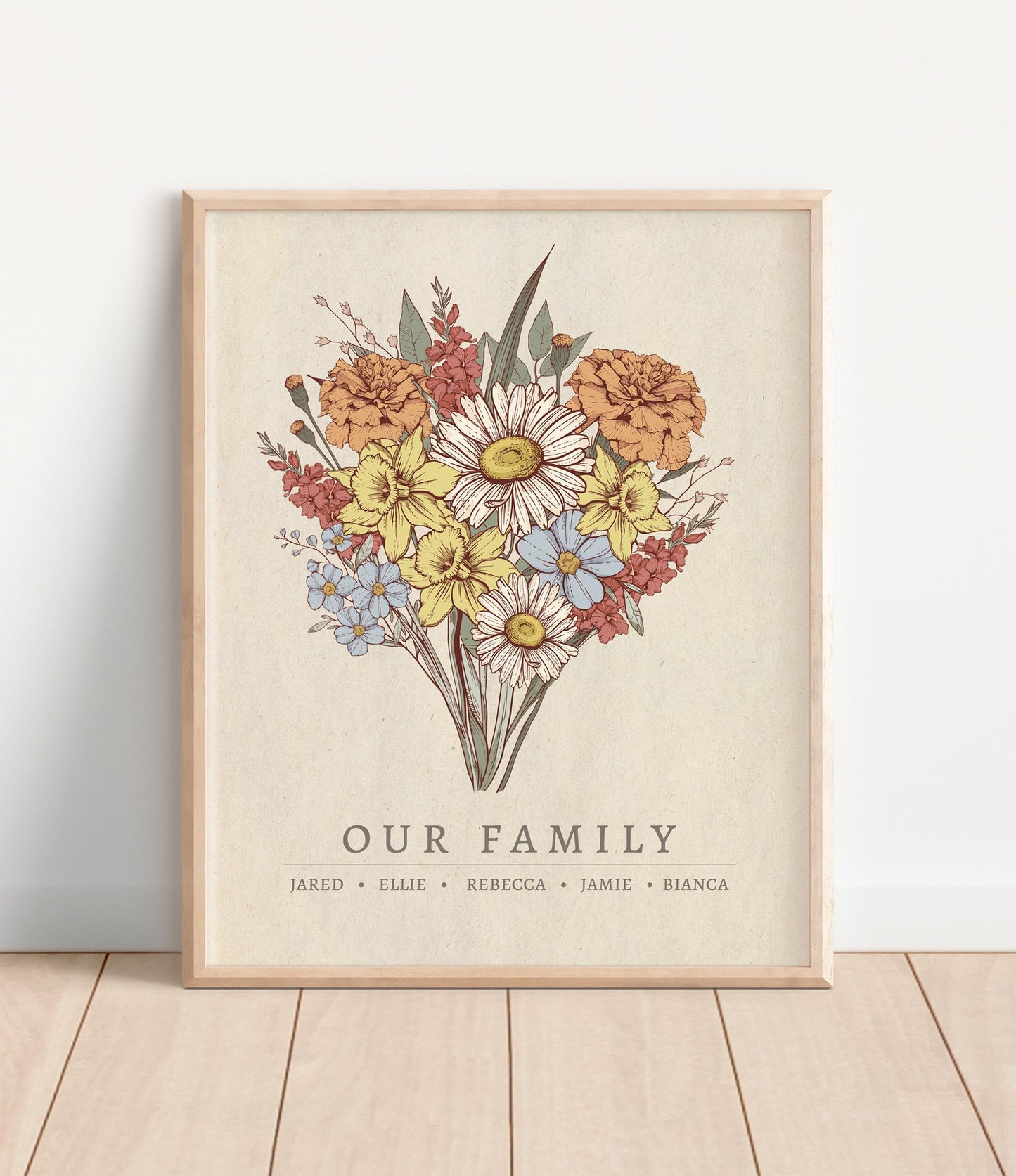 "Our Family" Birth Flower Bouquet