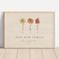 "Our New Family" Birth Flower Illustration