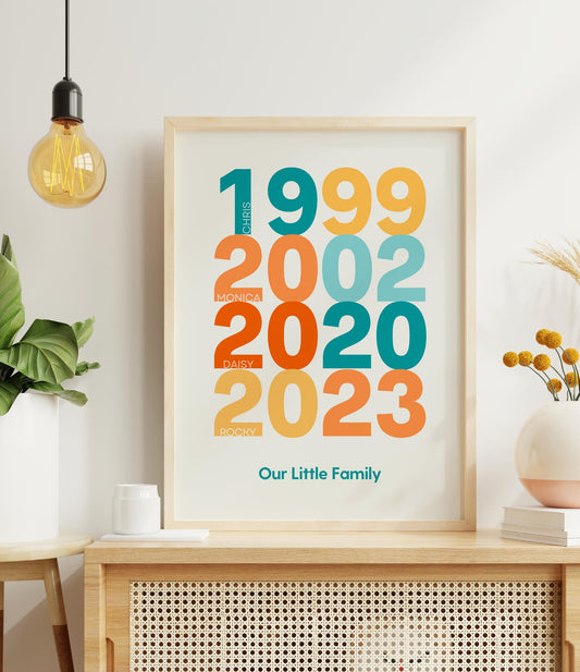 Family Birth-Year Art Print