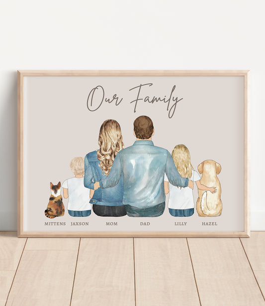 Personalized Family Portrait (with pets)